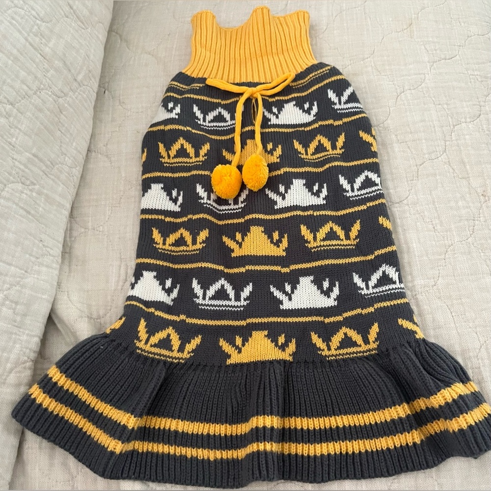 Cute dog sweater for winter time nice and warm yellow and brown X large - Picture 7 of 9